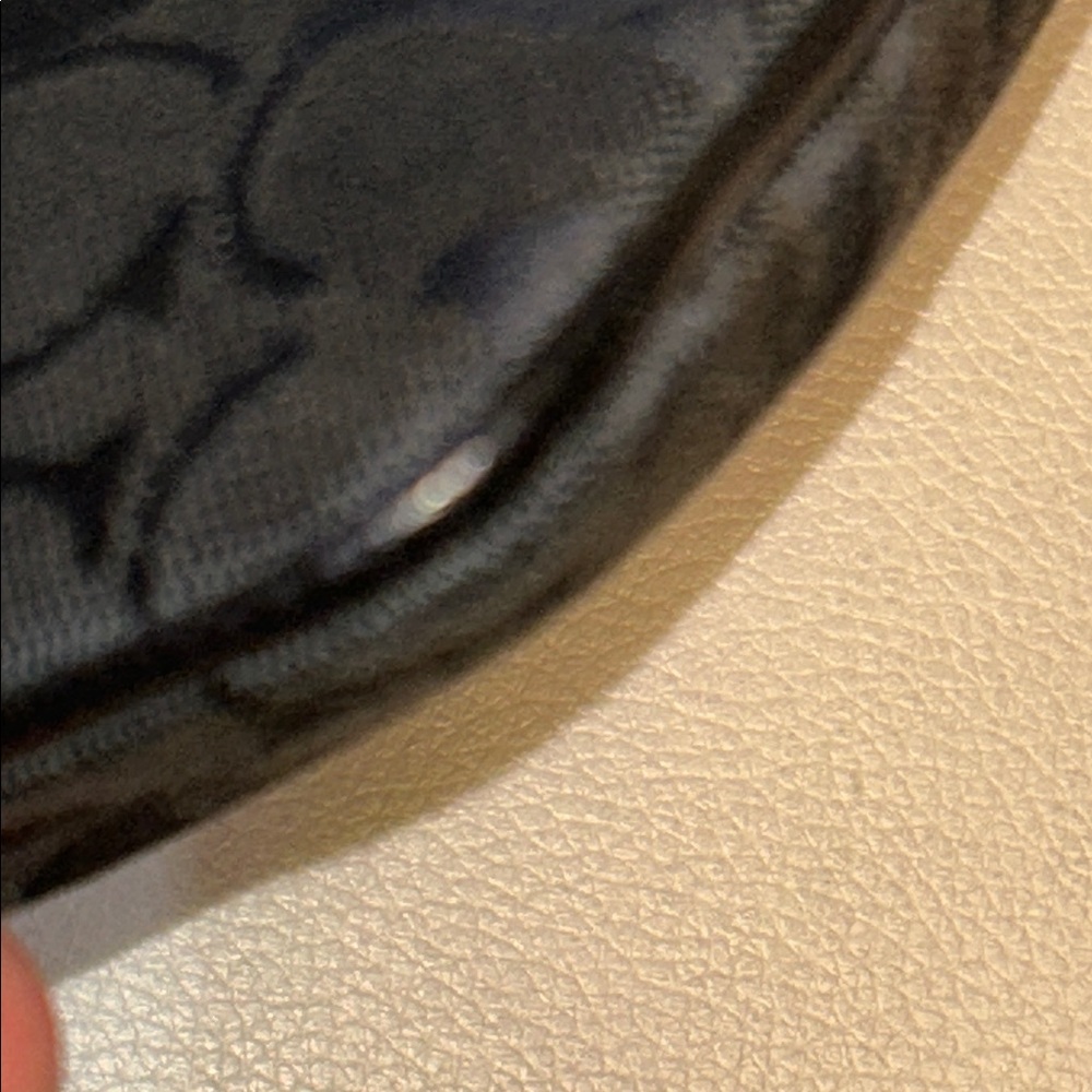 Coach Black Signature Wristlet with Silver Emblem - Picture 5 of 12